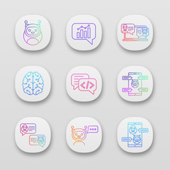 Chatbots app icons set