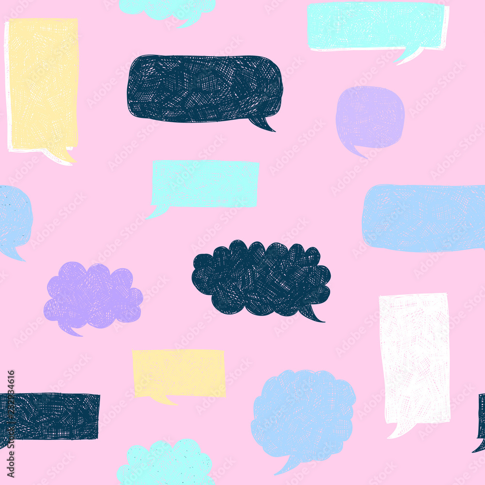 Aufkleber speech bubbles pattern. message frames. doodles background. scribble frames. sketch. hand drawn effe
