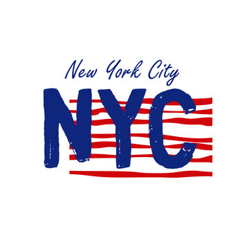 NYC New York City text ilustration