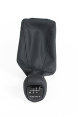 Six speed gear shift in car . Gear transmission. Isolated spare auto parts.