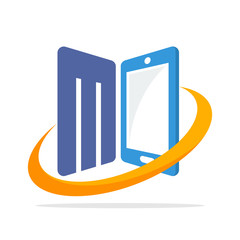 initial logo icon for the smartphone gadget business with the initials of the letter M