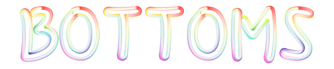 Bottoms - beautiful text written on white background