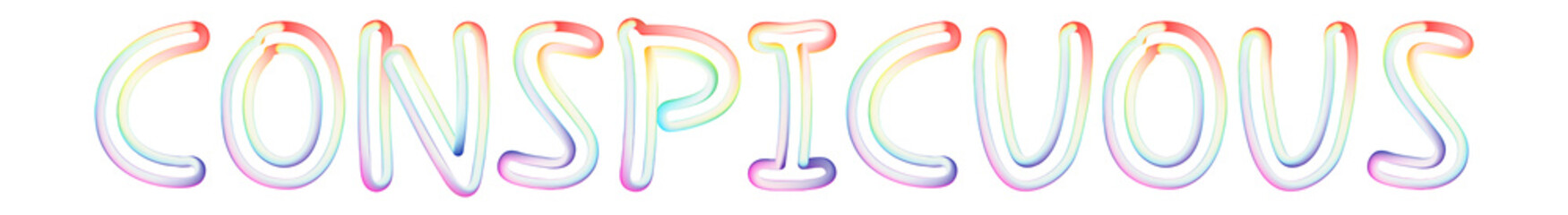 Conspicuous - beautiful text written on white background