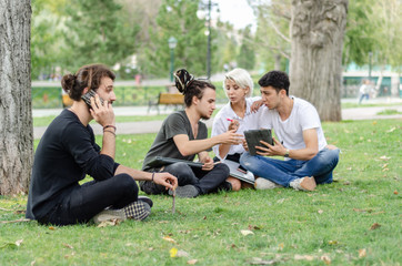 Fototapeta premium Working Outdoors with Technology