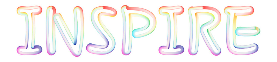 Inspire - beautiful text written on white background