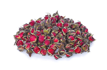 red rose tea isolated on white background