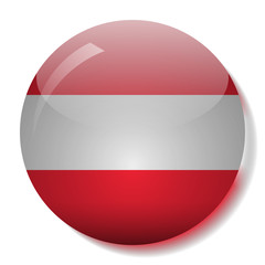 Austrian flag glass button vector illustration