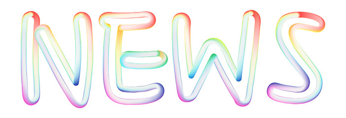 News - beautiful text written on white background