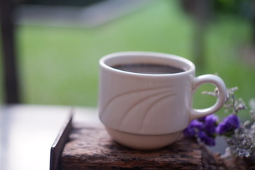 Fototapeta na wymiar beautiful coffee cup in morning