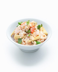 Bowl of rice and vegetables