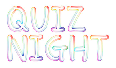 Quiz Night - beautiful text written on white background