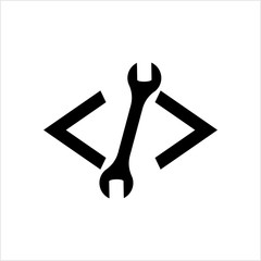 Developer Coding Tool Icon, Custom Coding Icon