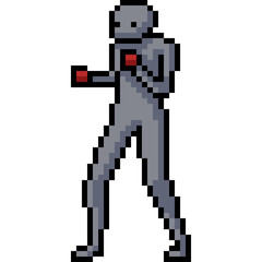 vector pixel art boxing stance