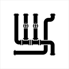 Pipe Icon, Pipe Fitting Icon, Water, Gas, Oil Pipeline, Plumbing Work