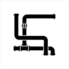 Pipe Icon, Pipe Fitting Icon, Water, Gas, Oil Pipeline, Plumbing Work