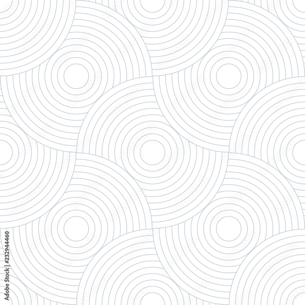 Poster Abstract retro pattern of geometric shapes. Neutral  mosaic backdrop. Geometric wave of circles  background, vector
