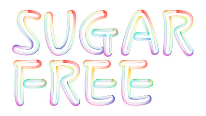 Sugar Free - beautiful text written on white background