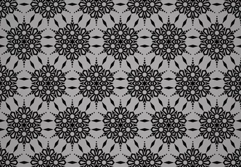 Foto op Canvas Abstract geometric pattern with lines, snowflakes. A seamless vector background. Grey and black texture. Graphic modern pattern © ELENA