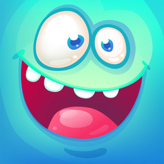 Funny cartoon monster face