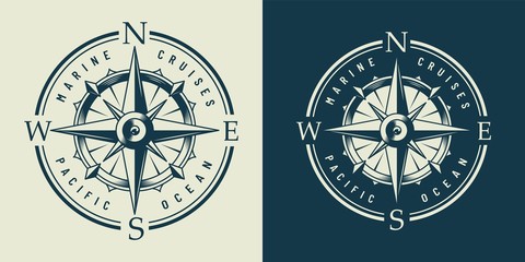 Vintage monochrome marine label