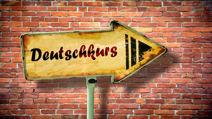 Fototapeta premium Schild 380 - Deutschkurs