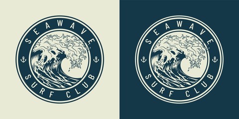 VIntage monochrome marine round print © DGIM studio