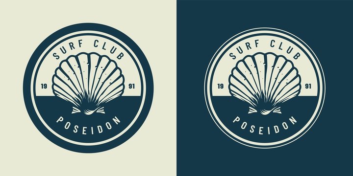 VIntage monochrome marine and sea emblem