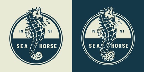 Vintage sea and marine round emblem © DGIM studio
