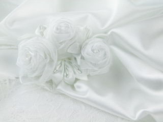 Obraz na płótnie Canvas Wedding decorations, silk, lace, silk flowers