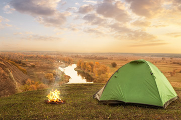 tourist tent on the hill © alter_photo