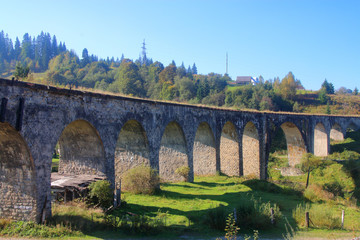Fototapeta na wymiar Old railway viaduct.