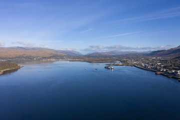 Aerial view from Fort William, UK