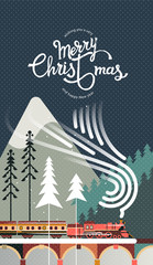 Wishing you a very Merry Christmas and Happy New year. Winter calligraphy and background. Vector illustration.