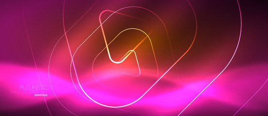 Color shiny neon lights background with abstract lines