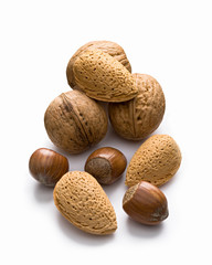 nuts on white background