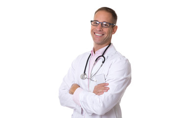 Fototapeta premium young doctor with white coat