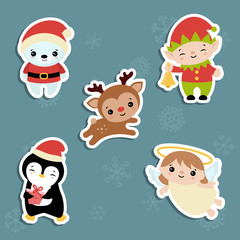 Set of christmas characters.