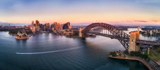 Acrylic prints Sydney Harbour Bridge D Kirrib CBD Pink Rise High pan