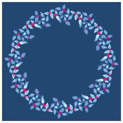 Holly wreath, invitation template