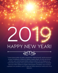 Happy Hew 2019 Year Fileworks, Lights and Bokeh Effect.