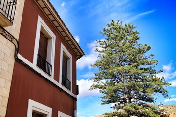 Streets and colorful facades of Hondon de las Nieves