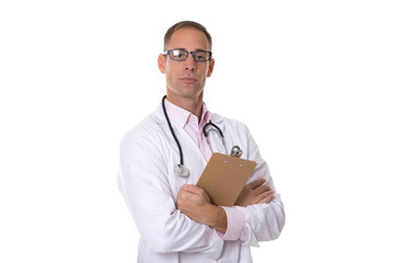 young doctor with white coat