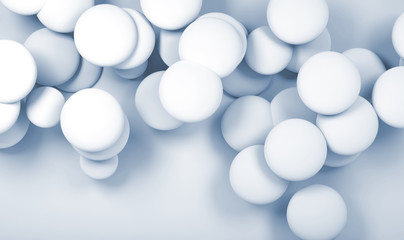 3d cloud of white abstract spherical objects