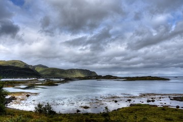 Lofoten, Flakstad, Fredvang, Norwegen, Flakstadøya, Moskenesøya, Ryten, Selfjorden, Fjord,...