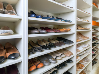 Shoe collectors walk in closet
