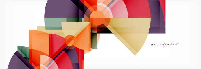 Triangles and circle geometric background