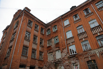Old stone house on the street of the russian city of Tver