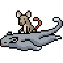 Fototapeta premium vector pixel art animal friend