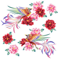 鳳凰のイラスト Wall Mural Animal Animal Wallpaper Murals Daicokuebisu