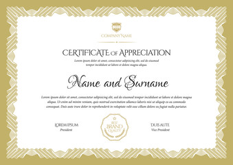 Certificate template. Diploma of modern design or gift certificate.